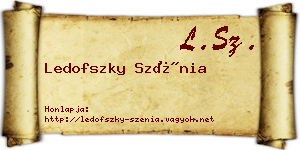 Ledofszky Szénia névjegykártya